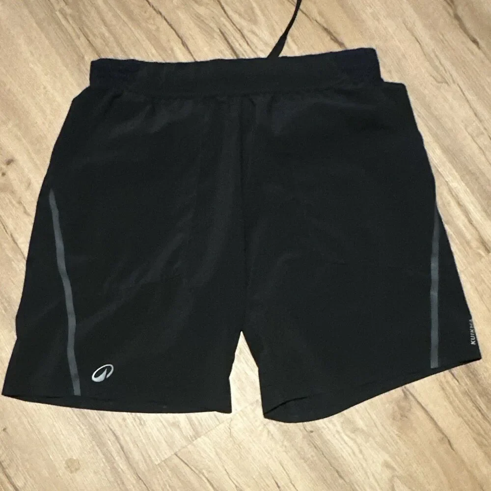 Black Kuikma Exercise Shorts Men’s L Black  Breathable Lightweight 2 pockets